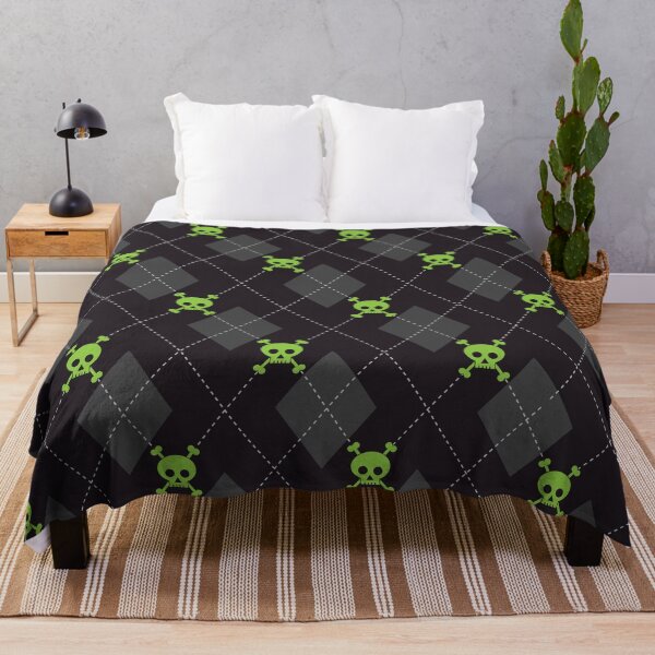 Item preview, Skully Argyle Pattern in Toxic Green designed and sold by OddPop.