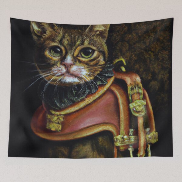 Item preview, Louis the Cat, wearing leather armor (Baroque) designed and sold by thecatandkettle.