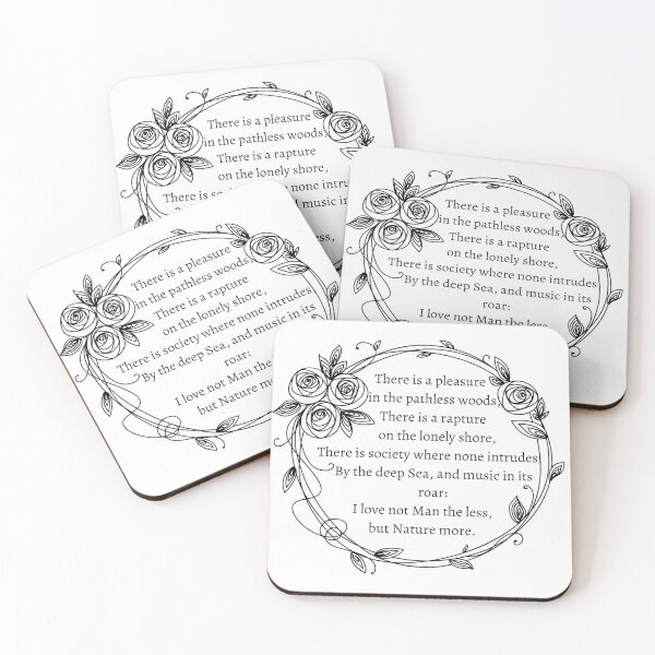 Item preview, Dark Academia Literary Quotes Byron Poetry - Childe Harold's Pilgrimage "I love not man the less but nature more" designed and sold by Gothic Auntie.