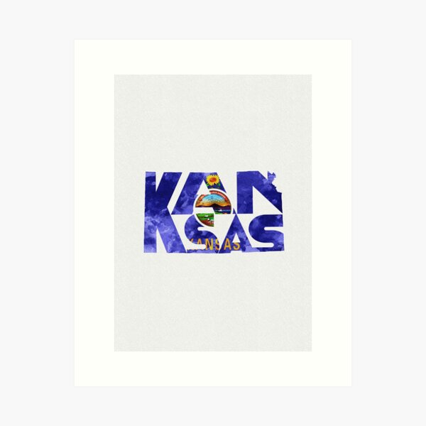 Artikel-Vorschau von Kansas Typografische Karte Flagge, designt und verkauft von A Deniz Akerman.