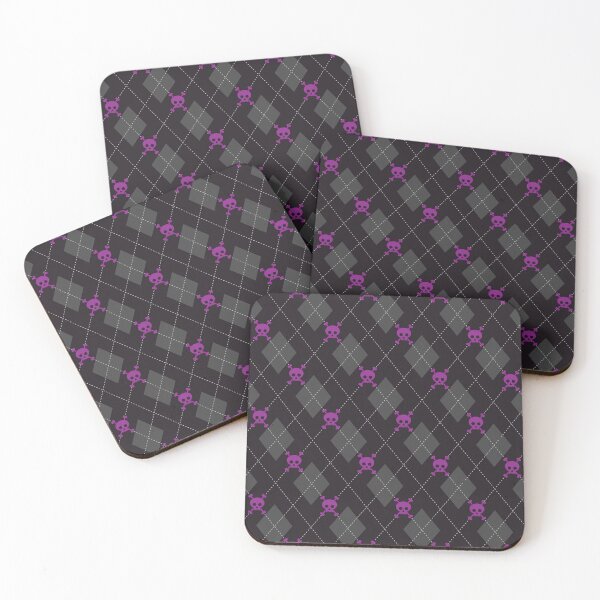 Item preview, Skully Argyle Pattern in Blacklight Purple designed and sold by OddPop.