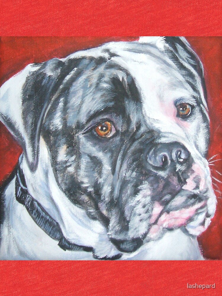 "American Bulldog Fine Art Painting" Tshirt by lashepard