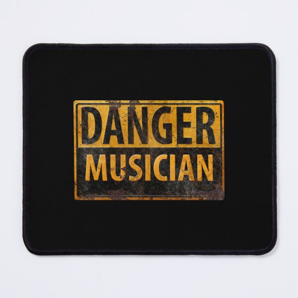 Item preview, Danger Musician Rusty Metal Sign Distressed Black Sticker designed and sold by campaharpsp.