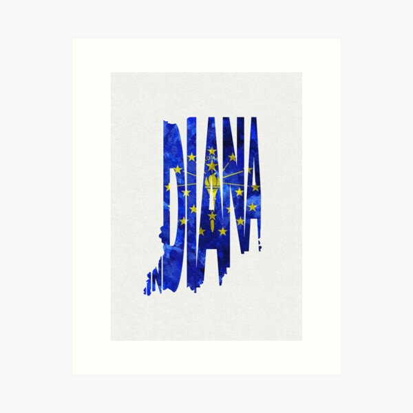 Artikel-Vorschau von Indiana Typografische Karte Flagge, designt und verkauft von A Deniz Akerman.