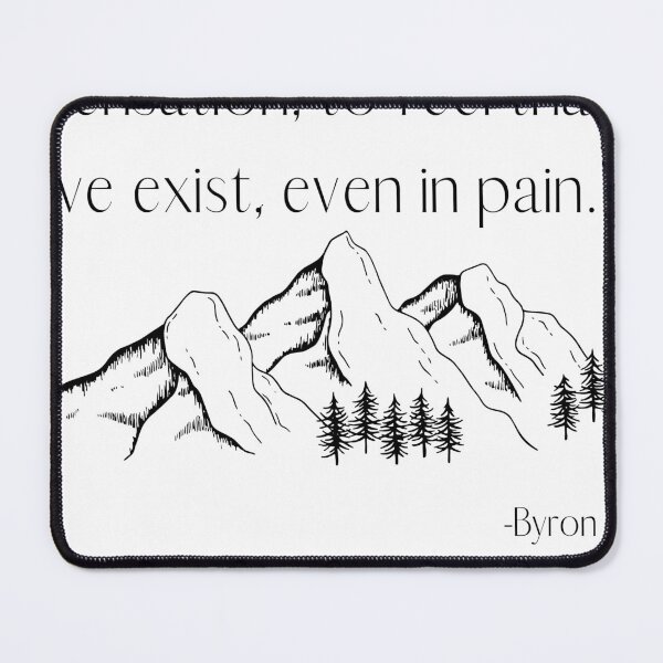 Item preview, Dark Academia Literary Quotes Byron Poetry - "The great art of life is sensation, to feel that we exist, even in pain" designed and sold by Gothic Auntie.