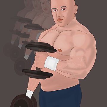 Artwork thumbnail, A bodybuilder daddy training with dumbbells by muscledaddies