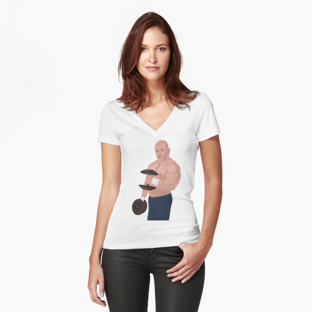 Item preview, Fitted V-Neck T-Shirt designed and sold by muscledaddies.