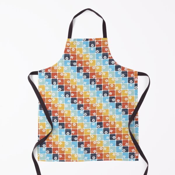 Item preview, Blue and Orange Retro 70s Flowers Diagonal designed and sold by WickedRefined - Nicole Demereckis.