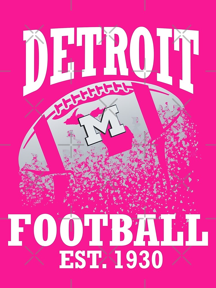 Detroit Lions CUSTOM Matte White - White & Pink Mini Football