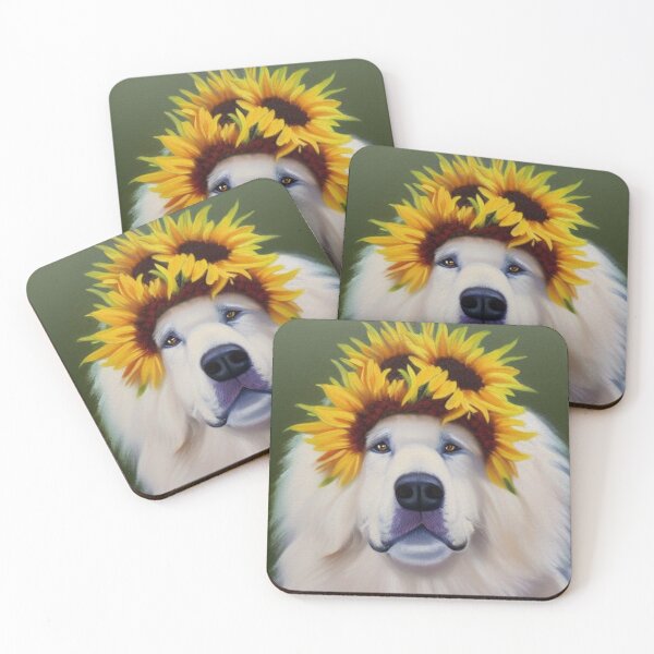 Item preview, Great Pyrenees with Sunflower Crown designed and sold by Ashley Gagnon.