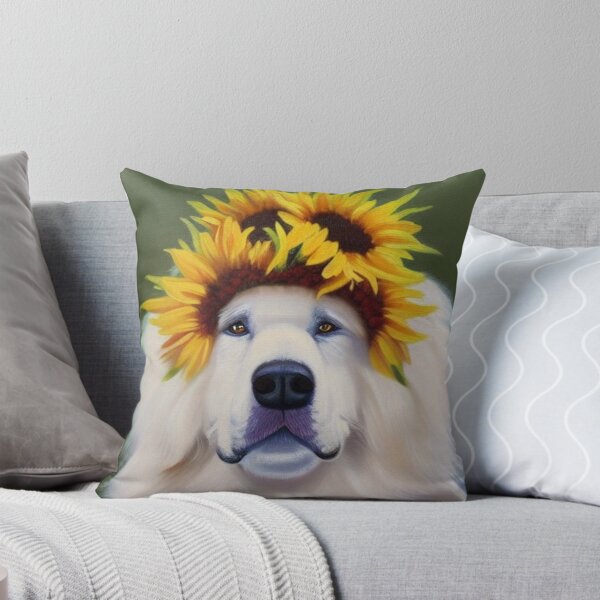 Item preview, Great Pyrenees with Sunflower Crown designed and sold by Ashley Gagnon.
