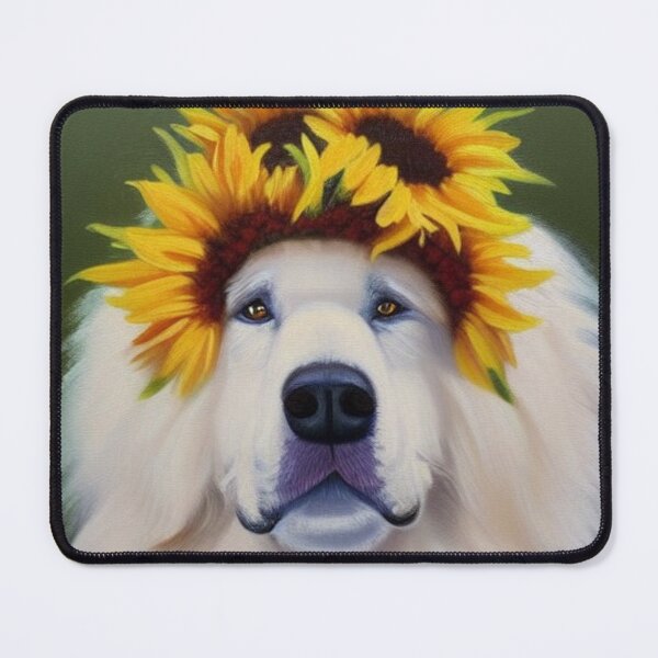 Item preview, Great Pyrenees with Sunflower Crown designed and sold by Ashley Gagnon.