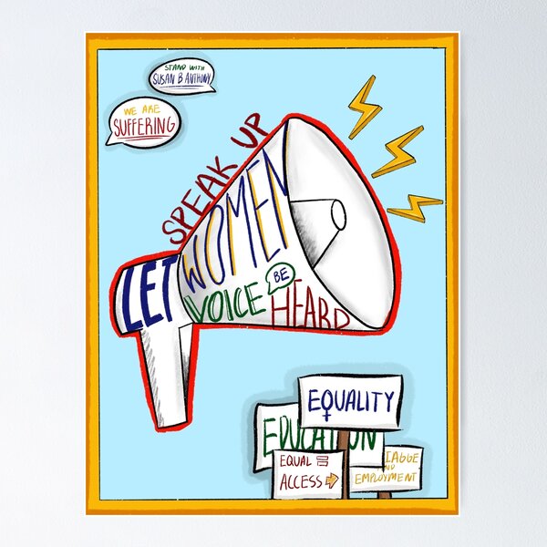 Item preview, Women empowerment megaphone graphic simple designed and sold by ansiearts.