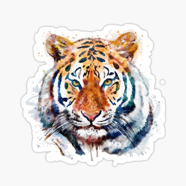 Tiger Head watercolor Sticker