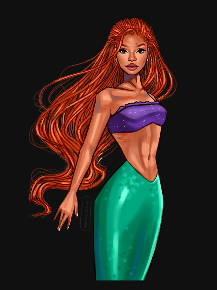 "Arial mermaid drawing illustration Hailey " T-shirt for Sale by ...