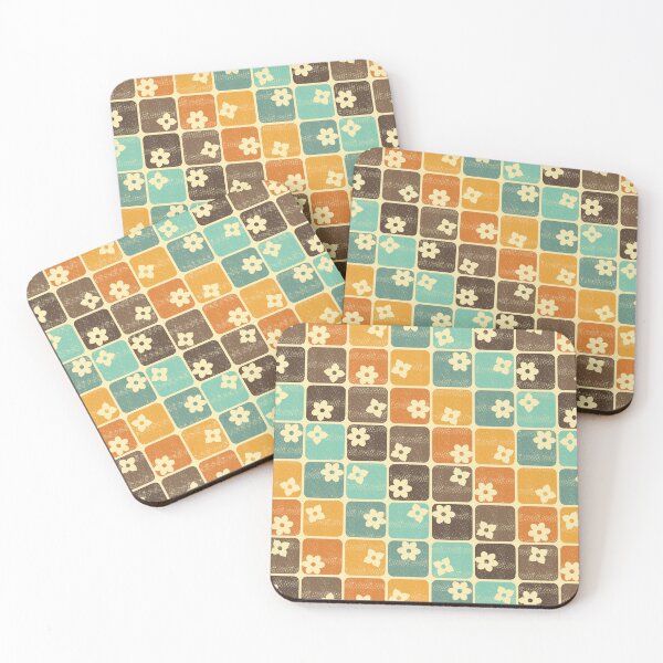 Item preview, Vintage Retro 70s Flowers Diagonal designed and sold by WickedRefined - Nicole Demereckis.