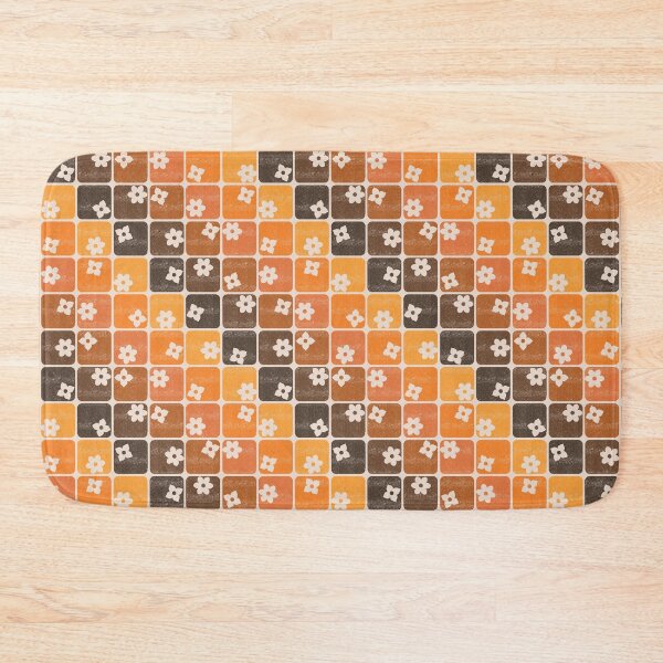 Item preview, Ombre Orange Retro 70s Flowers Diagonal designed and sold by WickedRefined - Nicole Demereckis.