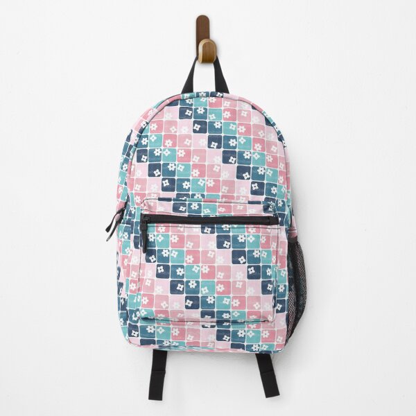 Item preview, Pink Blue Retro 70s Flowers Diagonal designed and sold by WickedRefined - Nicole Demereckis.