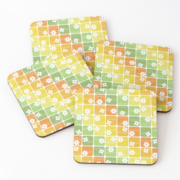 Item preview, Bright Retro 70s Flowers Diagonal designed and sold by WickedRefined - Nicole Demereckis.