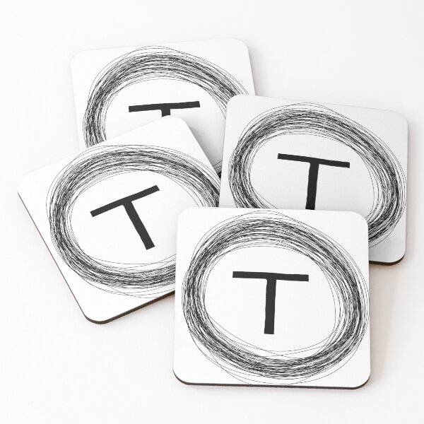 Item preview, Black circle bordered T initial monogram designed and sold by Words-Artist.