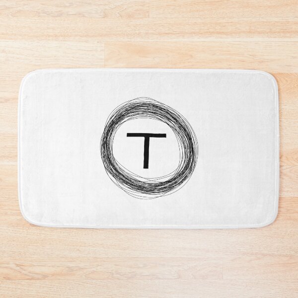 Item preview, Black circle bordered T initial monogram designed and sold by Words-Artist.