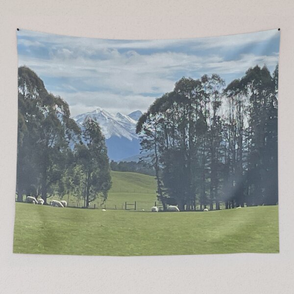Item preview, snow covered mountain range Te Anau New Zealand  designed and sold by Beautyqueens Beautys.