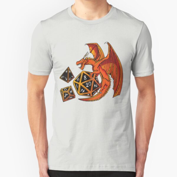 The Dice Dragon - D20, D4, D10, Dungeons & Dragons Slim Fit T-Shirt