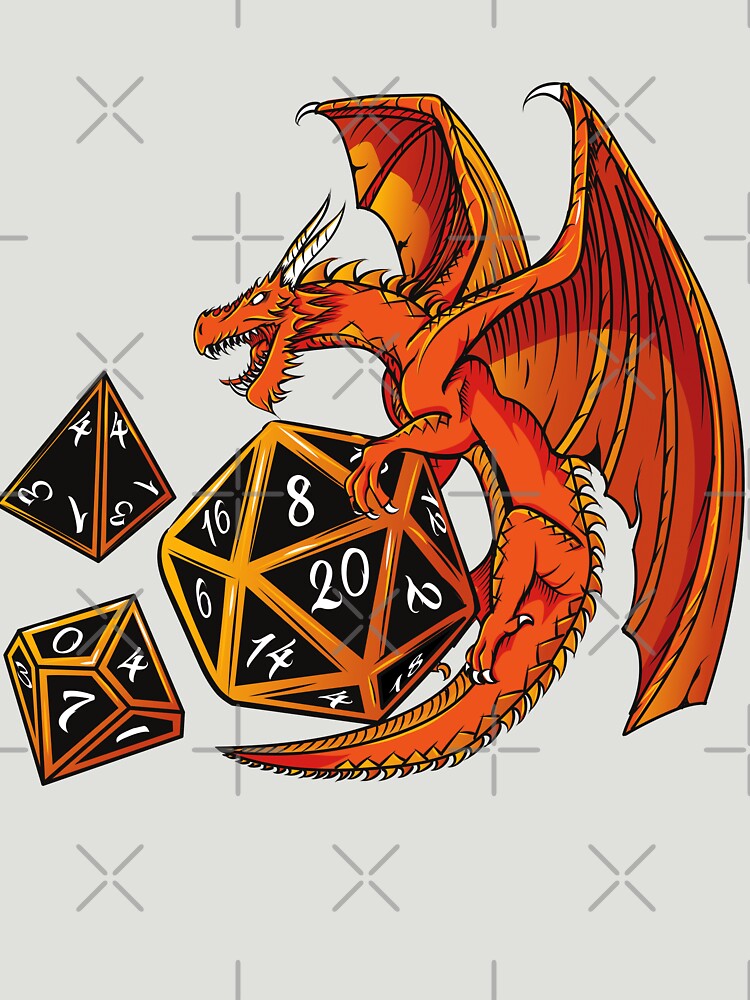 "The Dice Dragon D20, D4, D10, Dungeons & Dragons" Tshirt for Sale by Nocturnalcultur