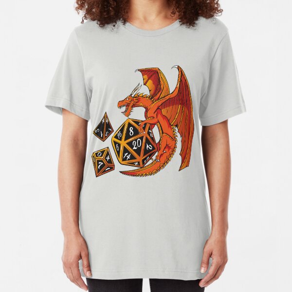 The Dice Dragon - D20, D4, D10, Dungeons & Dragons Slim Fit T-Shirt