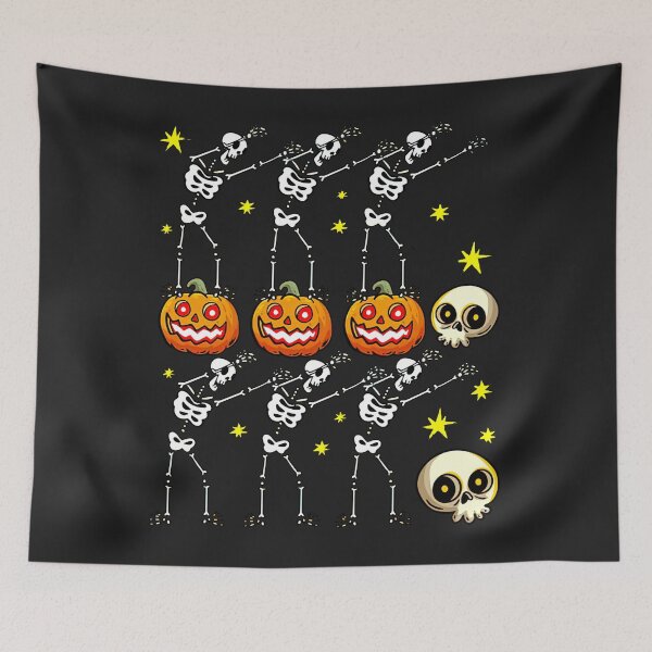 Aperçu de l'œuvre Squelettes drôles dansant Halloween créée et vendue par KuylerKnight.