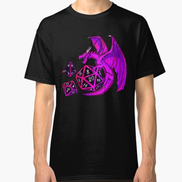 Pink Dice Dragon - d20 d10 d4 Classic T-Shirt