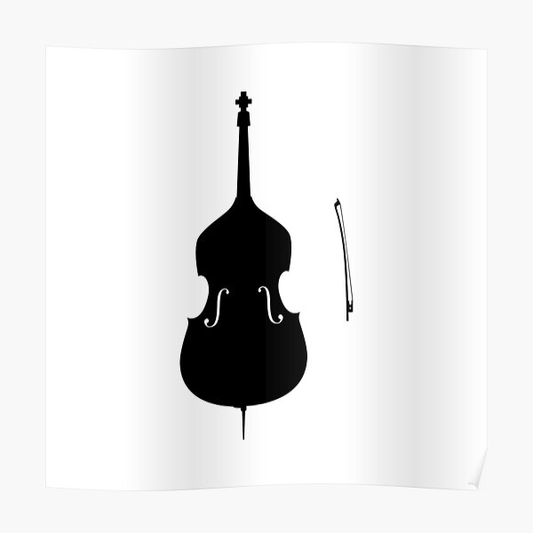 "Double Bass Silhouette with French Bow" Poster for Sale by Rei