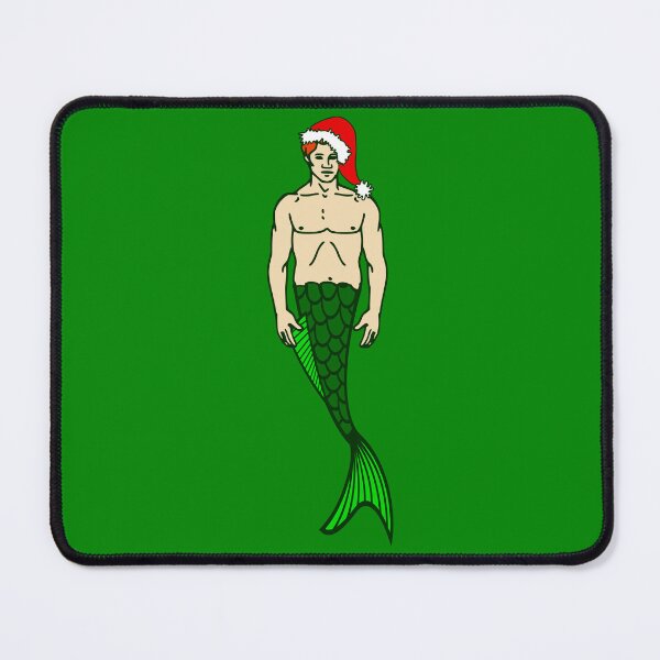 Item preview, santa redhead merman christmas mermaid designed and sold by Gossip Rag.