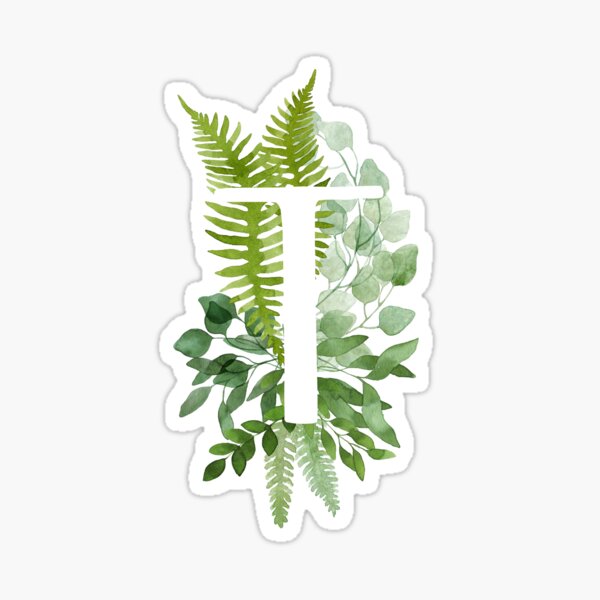 Floral letter T Sticker
