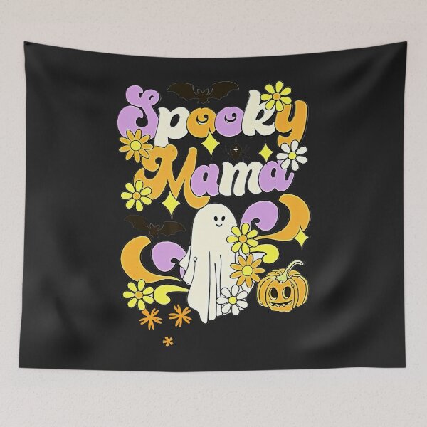 Item preview, Groovy Vintage Spooky Mom Flower And Pumpkin Halloween designed and sold by KuylerKnight.