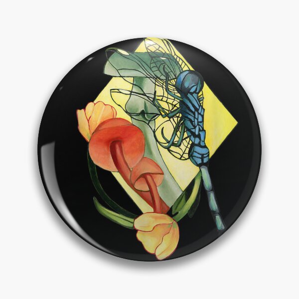 Item preview, dragonfly mushroom and tulips flowers flying insect fungi designed and sold by vtalidionny1.