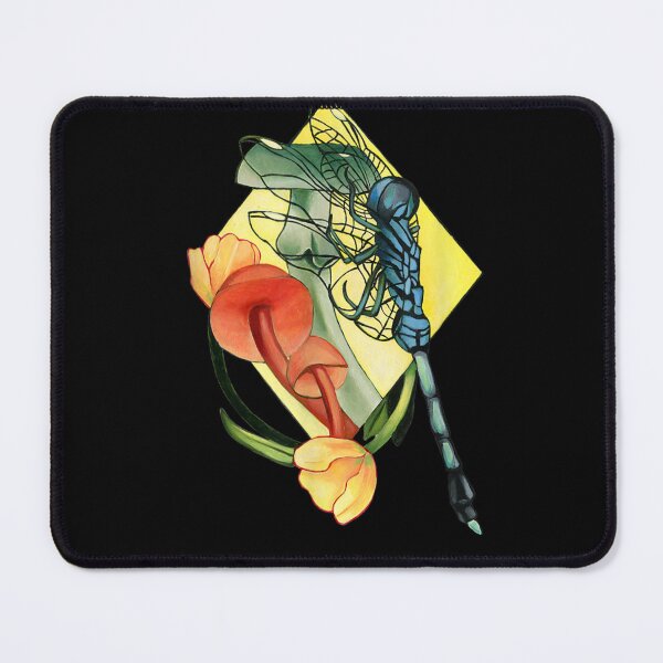 Item preview, dragonfly mushroom and tulips flowers flying insect fungi designed and sold by vtalidionny1.