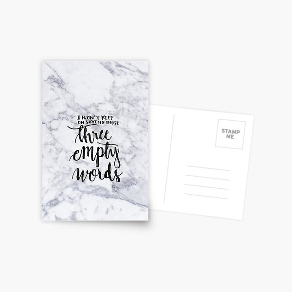 Three empty words - Shawn Postcard