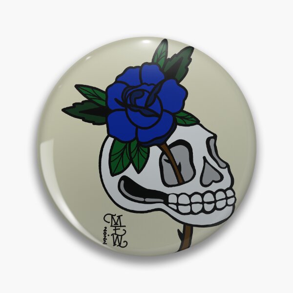 Item preview, Skull & Blue Rose designed and sold by Michelle Wenzy.