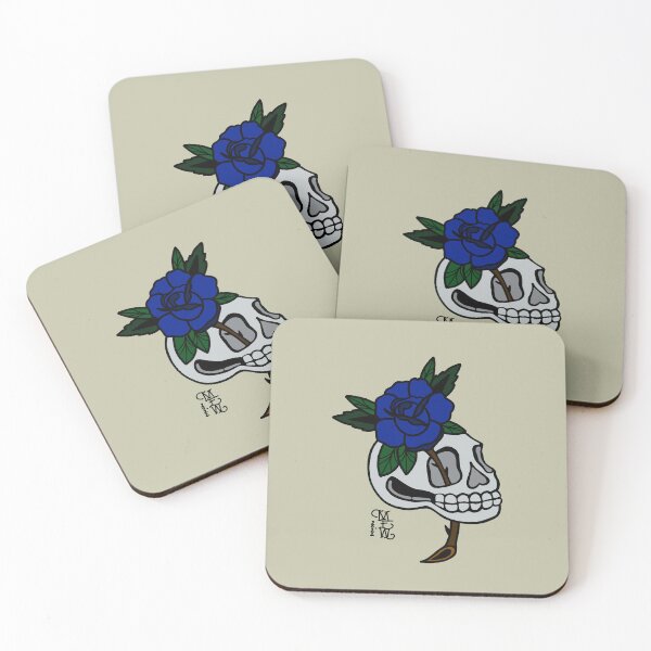 Item preview, Skull & Blue Rose designed and sold by Michelle Wenzy.