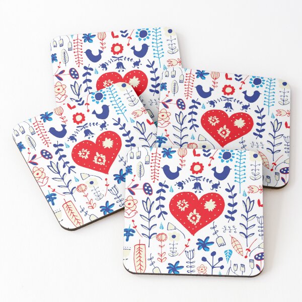 Item preview, Scandi folk floral white designed and sold by susycosta.
