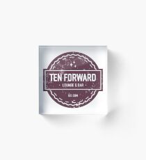 Ten Forward - Rustic Logo Design Acrylic Block