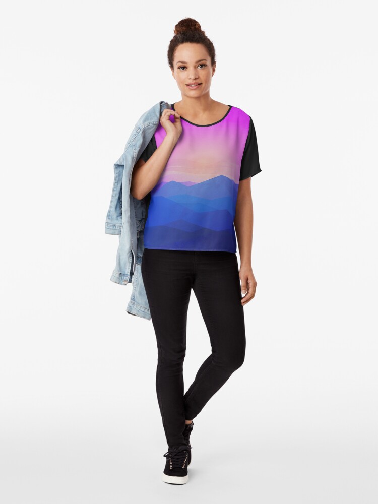 Alternate view of Australia mountains Chiffon Top