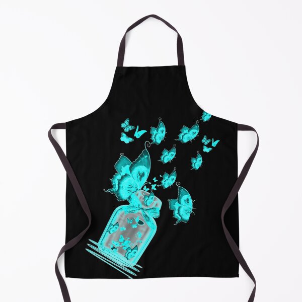 Item preview, Ocean Blue Butterflies Flying from Bottle with Black Background designed and sold by atroffire.