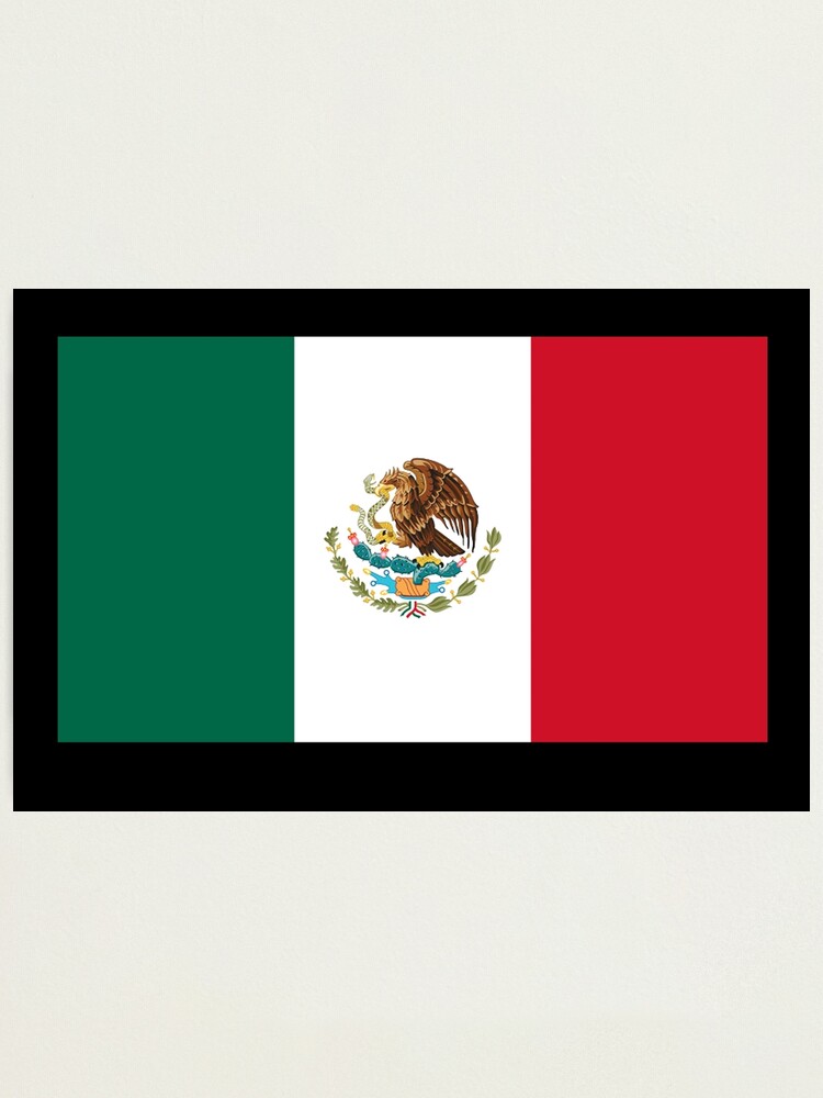 "MEXICO. MEXICAN. Mexican Flag, ON BLACK, Flag of Mexico, Bandera de