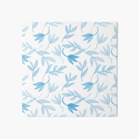 Blue and White Botanicals - Repeat Pattern Art Board Print