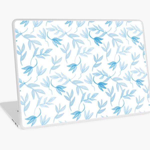 Blue and White Botanicals - Repeat Pattern Laptop Skin
