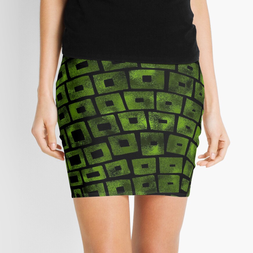 Green Wave Mini Skirt
