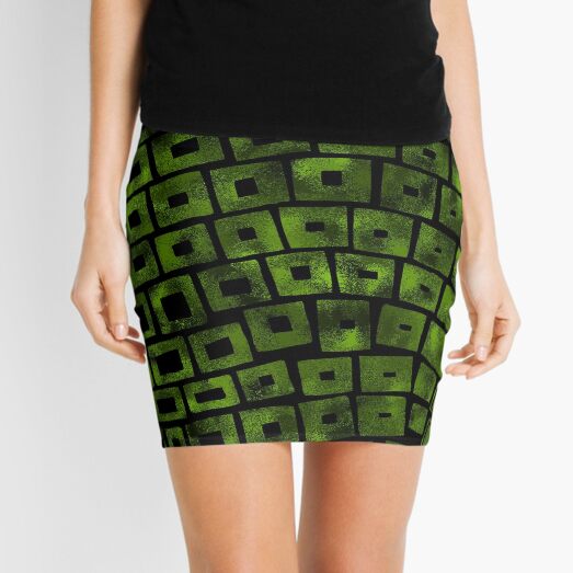 Green Wave Mini Skirt