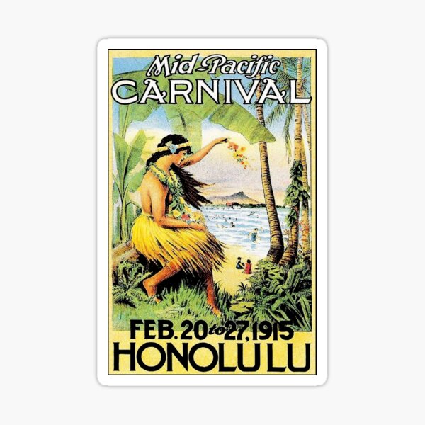 HAWAII : Vintage Honolulu Mid-Pacific Carnival Print